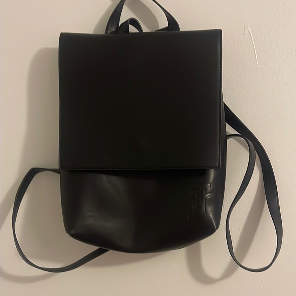 Loewe inspired  Black Minimalist Backpack with Modern Design